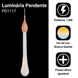 Luminária Pendente Gota Brilho Dourado  Lumos ®